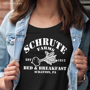 The Office Schrute Farms Funny Graphic Tshirt.